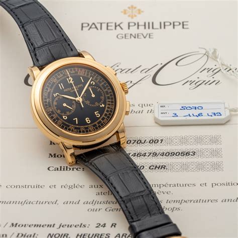 patek philippe 5070 j ราคา|Patek Philippe Chronograph 5070 J Yellow gold Black United .